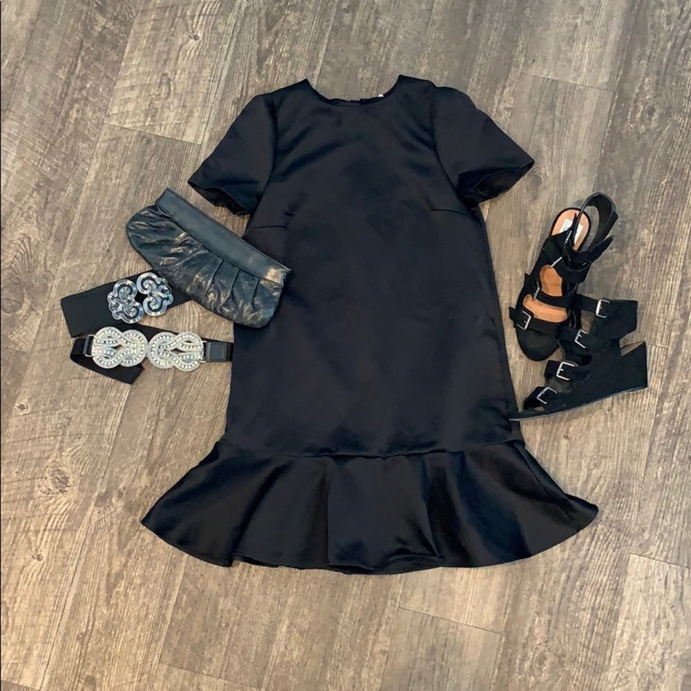 Satin Black Cocktail Dress
